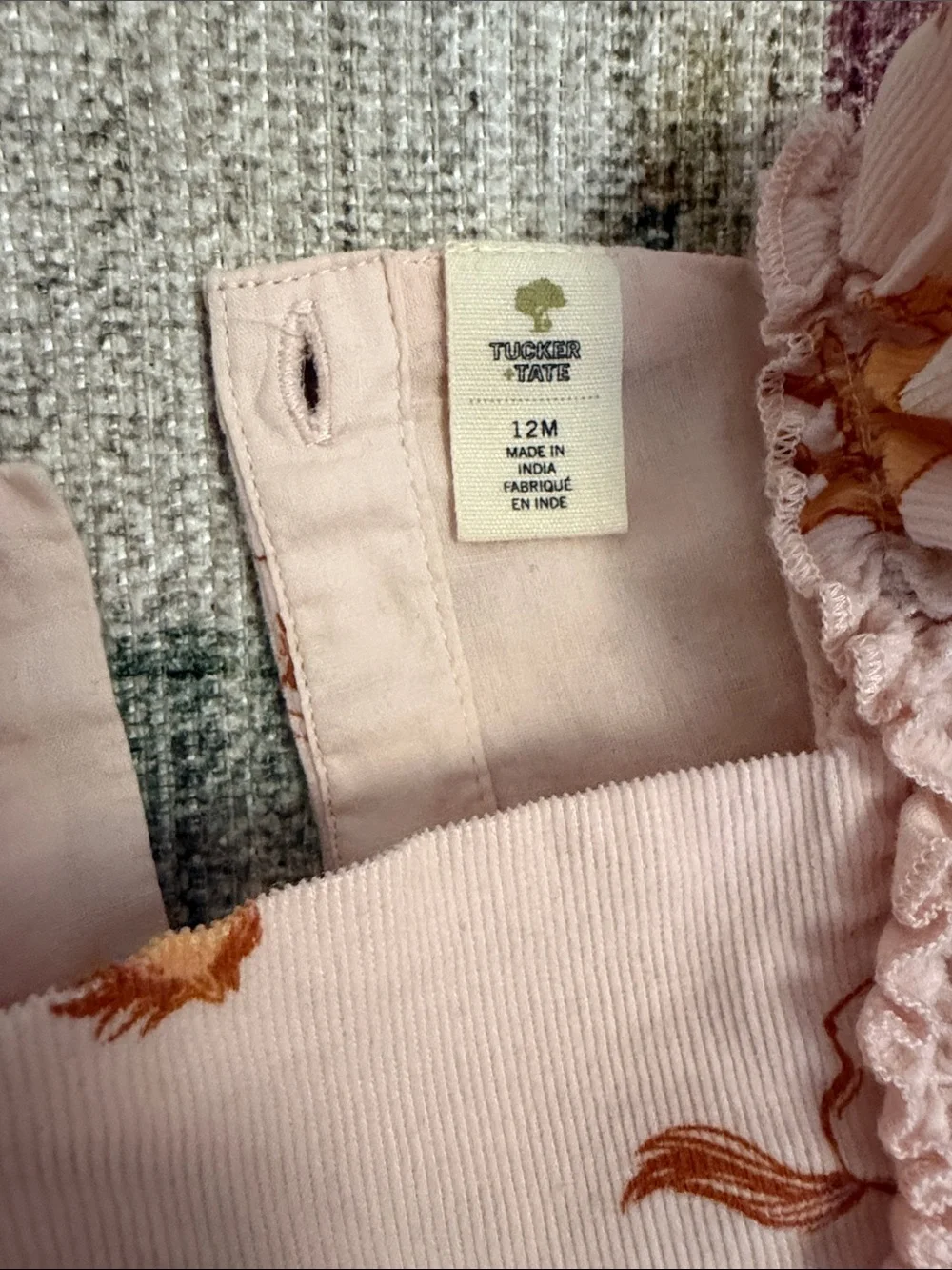 Tucker + Tate Pink Cord Horse Dress with Bloomers